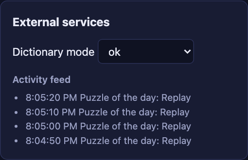 Puzzle of the day announcements in the feed