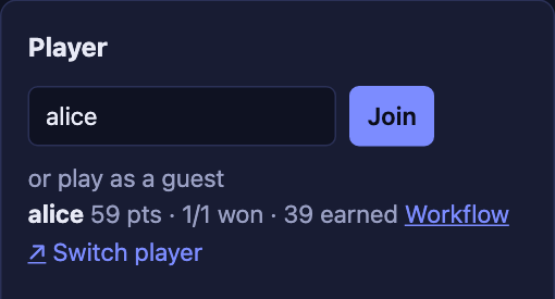 The player panel after a win