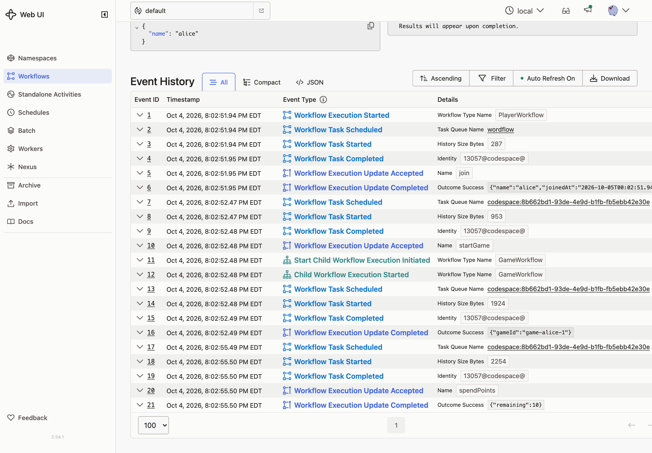 The spendPoints Update in the player's history