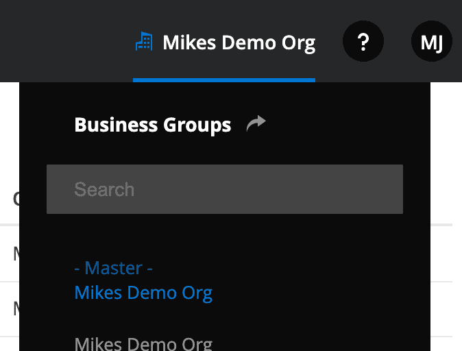 Master business group screenshot